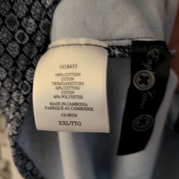 English Laundry Shirt Mens 2XL Blue geometric Soft Cotton Long Sleeve NWOT - Picture 6 of 10